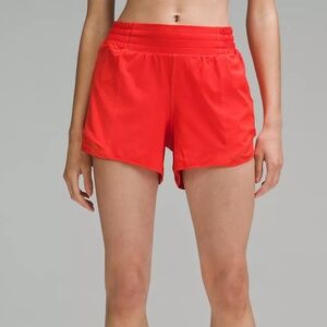 Lululemon Hotty Hot High Rise Shorts 4" size 6 Red Hot Heat Color